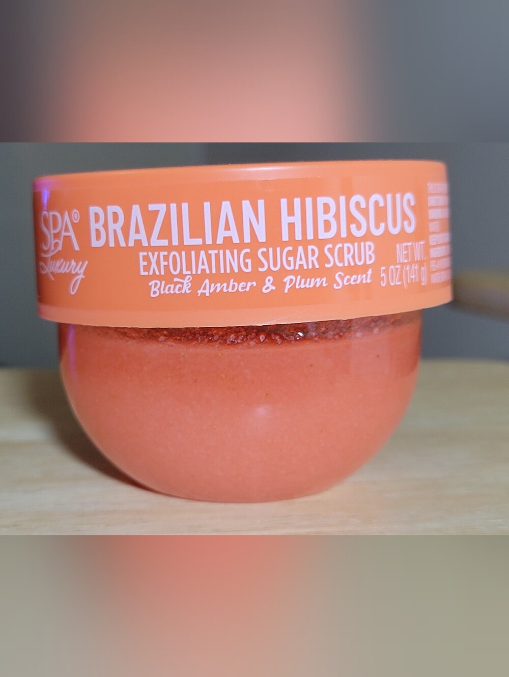 SPA Luxury Brazilian Hibiscus Exfoliating Sugar Scrub (Black Amber & Plum Scent)